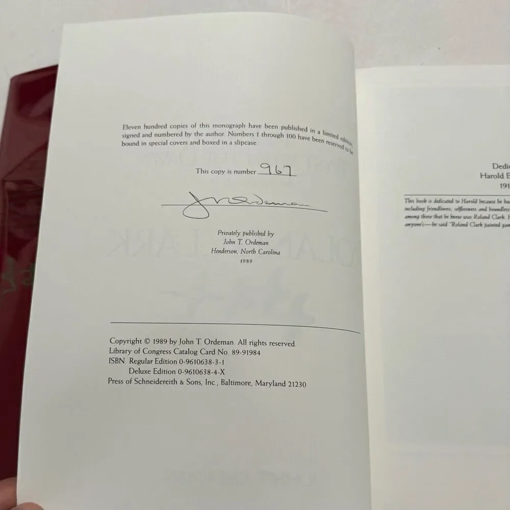 To Keep a Tryst with the Dawn: An Appreciate of Roland Clark ( Signed & Numbered